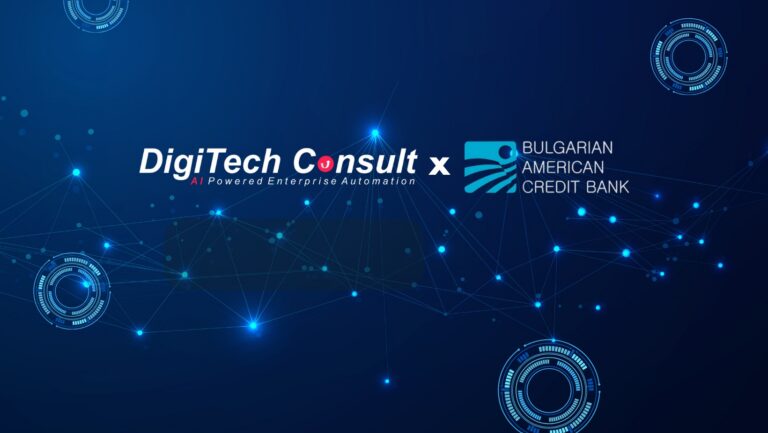 A dark blue tech themed background with digital circuits, glowing particles and the DigiTech Consult branding elements