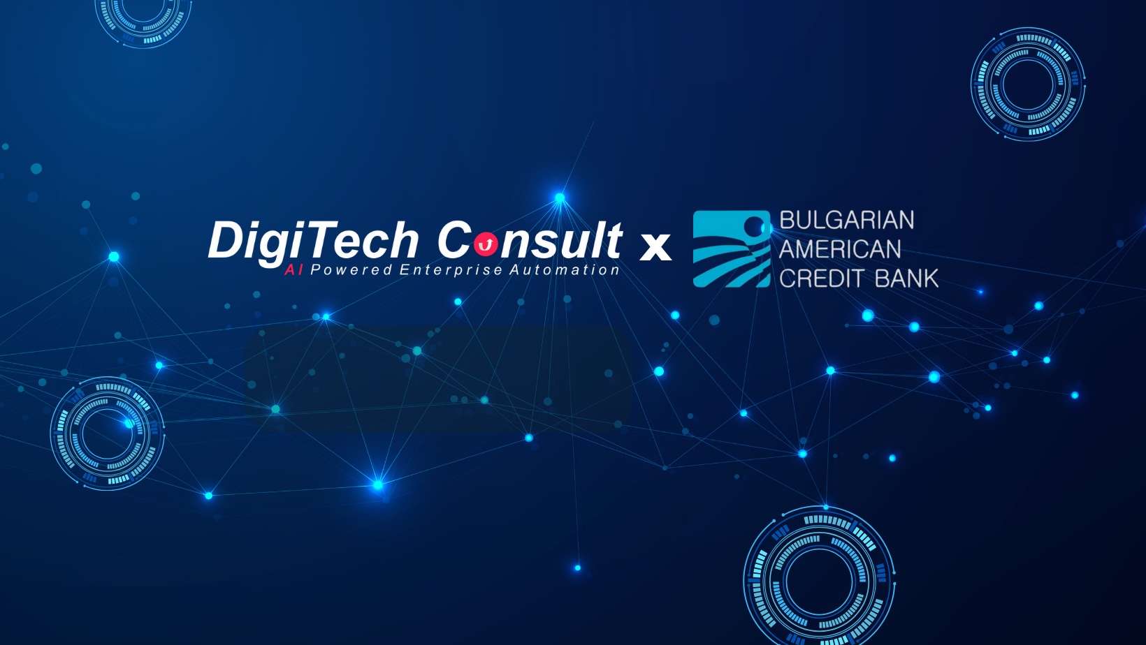 A dark blue tech themed background with digital circuits, glowing particles and the DigiTech Consult branding elements